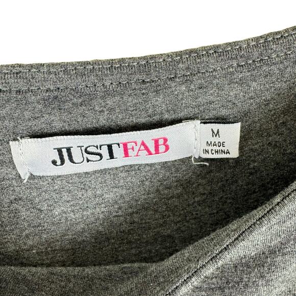 Just Fab Gray 3/4 Sleeve Boat Neck Lightweight Jersey Knit Stretchy Dress Size M - Picture 5 of 7